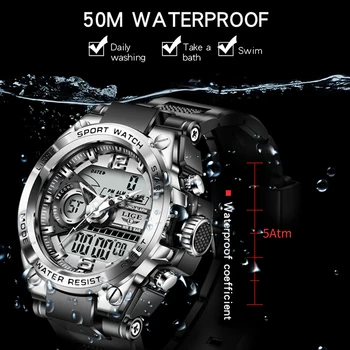 2021 LIGE Vyrus Karinių Žiūrėti 50m atsparumas Vandeniui LED Laikrodį Kvarcinis Laikrodis Sporto Žiūrėti Vyrų Relogios Masculino Žiūrėti Vyrų atsparus smūgiams
