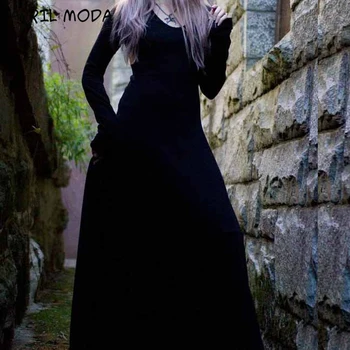 2021 M. Viktorijos Gotika Suknelė Ragana Cosplay Juoda Viduramžių Kostiumas Ilgomis Rankovėmis Renesanso Rūmai Vampyras Plaukų Perukas Helovinas Fancy