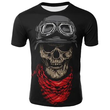2021 naujas vyrų vasaros kaukolė spausdinti vyriški trumparankoviai marškinėliai 3D marškinėliai atsitiktinis kvėpuojantis T-shirt ir plius dydžio marškinėlius