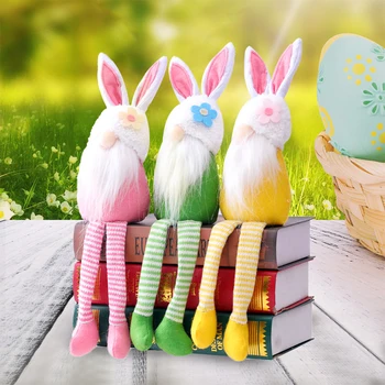 2021 Sėdi Velykų Kiaušinių Triušis Lėlės Elf Žalia Rausva, Geltona Bunny Easter Dovana Vaikams 