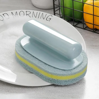 2021 Virtuvės Valymo Vonios Tualeto Virtuvės Stiklo Siena Valymo Vonios Šepetys Plastikinė Rankena Sponge Vonios Dugno