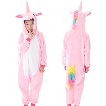 21 NAUJA vaikų berniukų, mergaičių Nustatyti kigurumi gyvūnų unicornio Panda pižama žiemos minkštas sleepwear jumpsuit vaikų panda pegasus pižamos