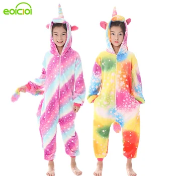 21 NAUJA vaikų berniukų, mergaičių Nustatyti kigurumi gyvūnų unicornio Panda pižama žiemos minkštas sleepwear jumpsuit vaikų panda pegasus pižamos