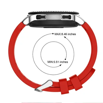 22mm Silikono Watchband Samsung Galaxy Žiūrėti 46mm Versija SM-R800 Dryžuotas Gumos Pakeitimas Apyrankę Juosta Dirželis Sidabrinė