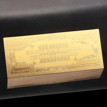 24K Aukso Banknotų Jungtinės amerikos valstijos 10Thousand Doleris 999, Auksas Popieriniai Pinigai, Auksas Padirbtų Banknotų Verslo Dovanos ir Amatų