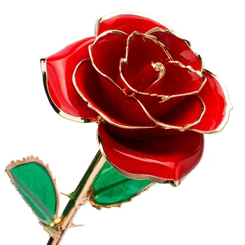 24K Auksu Rose Romantiška Eternal Rose Amžinąjį Gėlė su Stovu-Geriausia Dovana Valentino Dienos, Motinos Dienos, Vestuvių