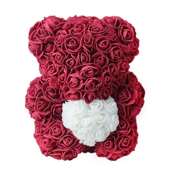 25cm Rose Meškiukas PE Rose Turėti Dirbtinių Rožių Dekoracija Lokys Lėlės Valentino Romantiškas Dovanų Dėžutėje
