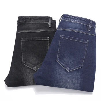 28-46 vyriškos laisvalaikio kelnės dydį, didelis Mados ruožas Vyrų plius dydžio džinsus, kelnes, pieštuko Kelnes Nuosėdos Pagrindinio Streetwear mėlyna