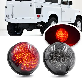 2vnt 73mm Apvalus LED Galiniai Lempa Raudona Stop Žibintas Upgrade Kit For Land Rover Defender 90 110 Dūmų Objektyvas