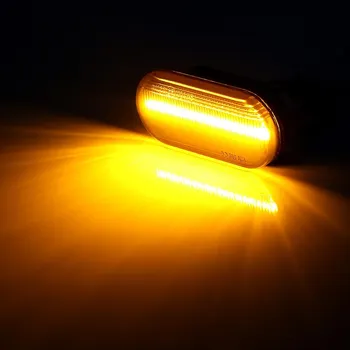 2vnt LED Dinaminis Šoniniai Gabaritiniai Posūkio Signalo Lemputė Eilės Indikatorių Šviesos Automobilių