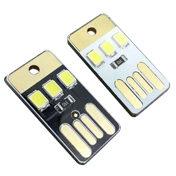 2VNT Naktį Lempos Mini Pocket Kortelė USB Power LED 