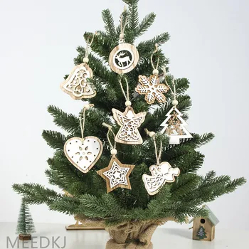 2vnt Naujos Kalėdinė Dekoracija Kūrybos Medžio Amatai Kalėdų Pakabukas Tuščiaviduriai Kalėdų Eglutė Pakabukas