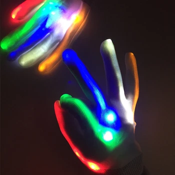 2vnt spalvotu LED Žėrintis Pirštinės Elastinga Vaikai Šalis Etapo Rezultatus Rekvizitai