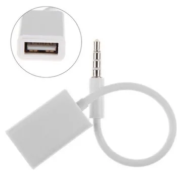 3.5 mm Male AUX o Kištuko Lizdas, USB 2.0 Moterų Keitiklio Kabelį, Laidą, Automobilinį MP3 Smartfon Telefonai mobilusis telefonas