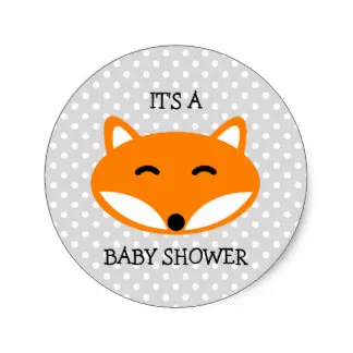 3.8 cm Mielas red fox baby shower lipdukus su kropkowany