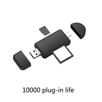 3 In 1 USB 2.0 Tipas-C OTG Kortelių Skaitytuvas Rašytojas Didelės spartos Universalus KOMPIUTERIO, Telefono, Kompiuterio Plėtinio Antraštės