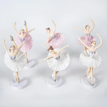 3 Vnt Baleto Mergina Tortas Toppers su Pagrindo Miniatiūrinės Statulėlės Žaislai Figūrėlės Playset Pyragas Apdaila DNJ998