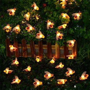 30 LED 5M Modeliavimas Bitėms Saulės Energijos String Lempos Lauko Kiemas Bičių Eilutę Žibintai, Vestuvių Dekoravimas naktinė lempa