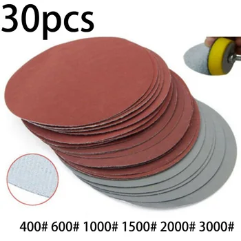 30pcs/Set 150mm 400/ 600/1000/1500/2000/3000 Kruopos Sandpapers Šlapio Sauso Šlifavimo Diskai, Pakeisti Šlifavimo Įrankiai