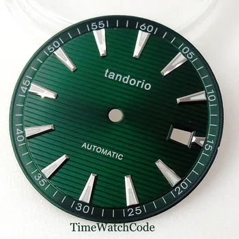 33.2 mm watch dial dalys, juoda žalia mėlyna dial tinka Japonija 24 brangenybės NH35A Judėjimas nerūdijančio plieno Tandorio prekės