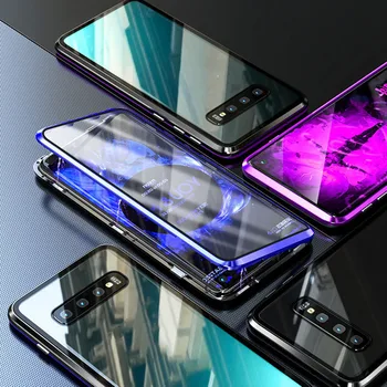 360 Magnetinio Adsorbcijos Metalo Atveju iPhone, 11 Pro XS Max XR Dvipusis Stiklo Atveju, samsung galaxy s20 10 plius Pastaba 9/8/7