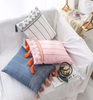 38x48cm medvilnės geometrinis spausdinti pagalvėlė padengti kutas užvalkalas sofa mesti pagalvės dangtelis su kutais atlošas namų dekoro