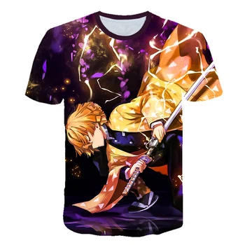 3d anime dvasios ašmenys skaitmeninis spausdinimas atsitiktinis vasarą sprogo trumpas rankovėmis apvalios kaklo marškinėliai, vyriški drabužiai