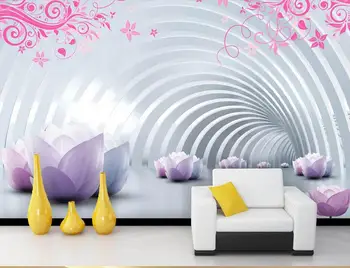 3d kambario tapetai užsakymą freskos neaustinių tapetai, freskos 3d Kosmoso Tunelis lotus dekoravimas, tapyba, 3d ekrano užsklanda 3d sienos