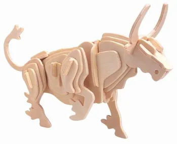 3D Medinės Dėlionės-Bull