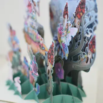 3D Pasakų Miško Atvirukai Rankų darbo, su Gimtadieniu Kūrybos Atvirukų, Kvietimų su Paketas Merginos Gimtadienio Dovanų Kortelės