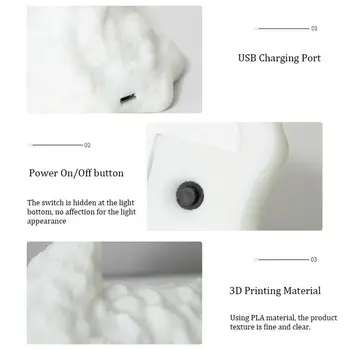 3D Spausdinimo Dragon Formos Nakties Žibintas Įkraunamas USB Įkrovimo Fire & Ice Dragon Kūrybos Naktį Šviesos Namų dekoro Modelis Dovana