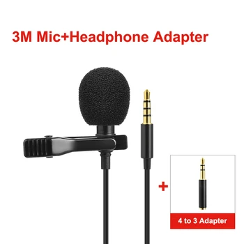 3M 1,5 M Mini Nešiojamas Mikrofonas Kondensatoriaus Clip-on Atvartas Lavalier Mic Laidinio Mikrofo/Microfon Telefono Laptopo Kamera DV
