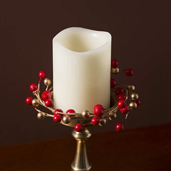 3Pcs Žvakė Žiedai Ramsčių,Raudona ir Aukso, Mažų Vainikai Kalėdų,Kaimiškas Vestuvių Puošmena ar Stalo Apdailos