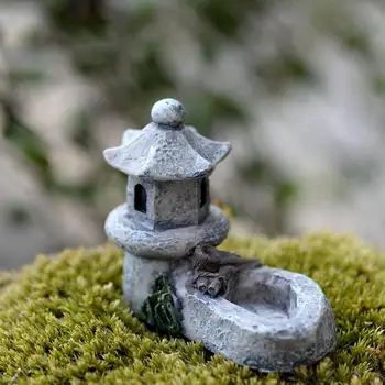 4*5cm Tvenkinys Miniatiūrinės Figūrėlės Dervos Amatų Namų Apdailos Atsipalaidavimo Pet Bokštas Zen Garden Arbatos Namų V2T1
