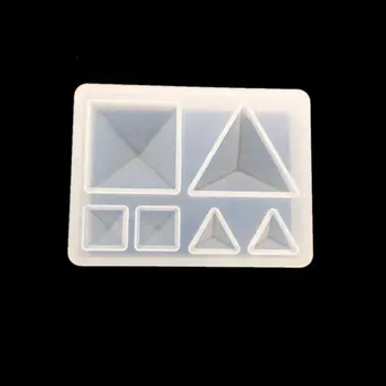 4 Vnt./rinkinys UV Silikono Kristalų Epoksidinės Pelėsių, su Skyle Pakabukas Mažos Piramidės Geometrinių Formų 