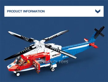 402Pcs Miesto Avarinių Gelbėjimo Sraigtasparnio Modelis, Plytos, Statyba Blokai Rinkiniai Brinquedos Sumos Švietimo Žaislai Vaikams