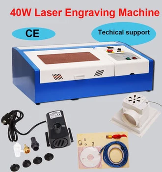 40W Lazerinis Graviravimas Pjovimo Staklės CO2 laser cutting machine 30X20cm Su USB Prievado Ir Skaitmeninis Displėjus, Medienos drožlių ir oda