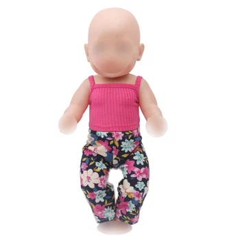 43 cm kūdikių lėlės drabužius naujas gimęs Ežero žalios liemenės kostiumas + išspausdinti kelnės žaislai tinka American 18 colių Mergaičių lėlės f301