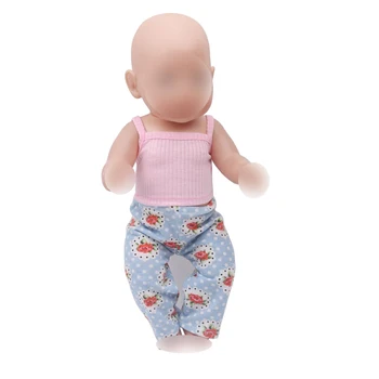 43 cm kūdikių lėlės drabužius naujas gimęs Ežero žalios liemenės kostiumas + išspausdinti kelnės žaislai tinka American 18 colių Mergaičių lėlės f301