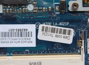 492553-001 HP 2530P Nešiojamas plokštė JAT00 LA-4021P su CPU Borto DDR2 visiškai išbandyta darbas puikus