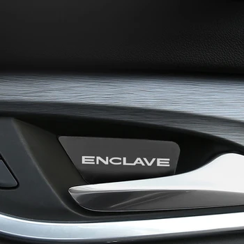 4pcs Anglies pluošto modelio automobilio salono durų rankena ornamentu atveju BUICK ENCLAVE nerūdijančio plieno reikmenys, automobilių stilius
