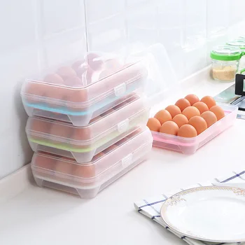 4pcs/daug Kiaušinių Saugojimo Konteineris Nešiojamas Šaldytuvas Švieži 15 Tinklelis, Plastikiniai Organizatorius Skaidrų Langelį Namų Virtuvės Daiktai