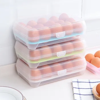 4pcs/daug Kiaušinių Saugojimo Konteineris Nešiojamas Šaldytuvas Švieži 15 Tinklelis, Plastikiniai Organizatorius Skaidrų Langelį Namų Virtuvės Daiktai