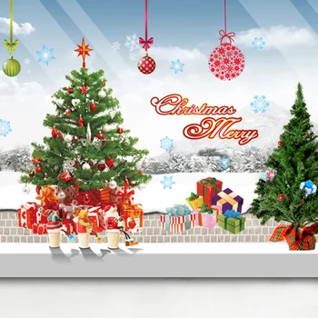 4pcs Linksmų Kalėdų Dekoratyvinis Lango Stiklo Kambario Lipdukas Santa Claus Sienos Lipdukai Kalėdų Dekoracijas Namuose Naujųjų Metų Ornamentais