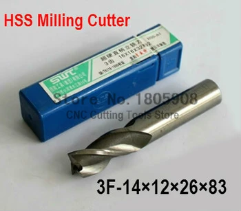 5 vnt./nustatyti kaip 14mm 3 Fleita HSS & Aliuminio Pabaiga Malūnas Pjovimo CNC Tiek Frezavimo Mašinos, įrankiai, Pjovimo įrankiai.Tekinimo Įrankis