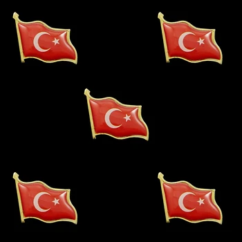 5 vnt turkijos Nacionalinė Vėliava Atlapas Pin Skrybėlę Kaklaraištis Tack Mygtuką Ženklelis Drugelis Įrašą