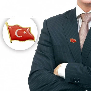 5 vnt turkijos Nacionalinė Vėliava Atlapas Pin Skrybėlę Kaklaraištis Tack Mygtuką Ženklelis Drugelis Įrašą