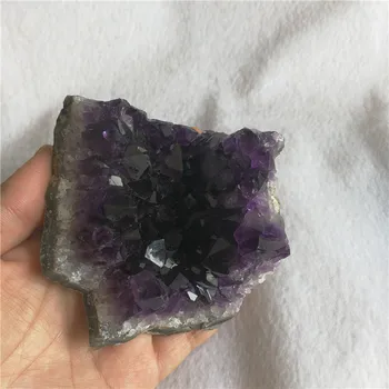 500g Natūralus Ametistas Graži Violetinė KVARCO Geode Kristalų Sankaupos Pavyzdys