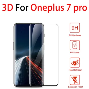 500Pcs/Daug Didmeninės 3D Išlenkti Ekrano apsaugos Oneplus 8 Pro stiklinio Už Oneplus 7 7T Pro Visiškai Padengti Apsaugine Plėvele