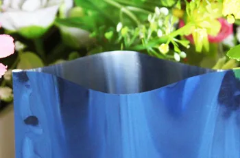 500pcs/daug Šilumos Antspaudas Mėlyna Aliuminio Folija Open Top Maisto Užkandžių Plastikiniai Pakavimo Maišeliai Mylar Vakuuminiai Maišeliai Nemokamas Pristatymas